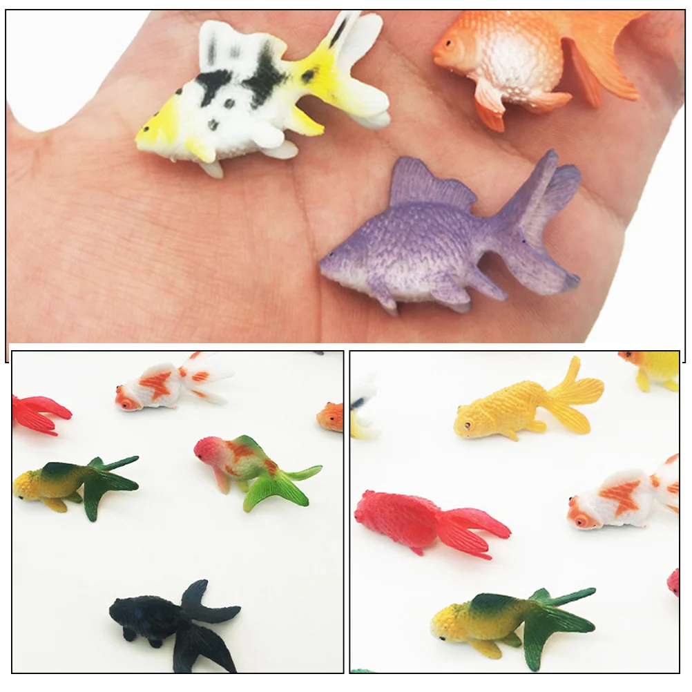 24 Pcs Artificial Goldfish Model Simulation Figurines Pond Desktop Ornaments Mini