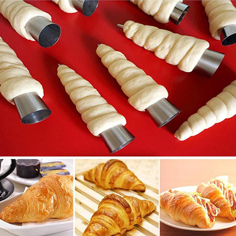 5/10Pcs Stainless Steel Cream Horn Molds Kitchen Dessert Durable Mold Cone Tubular Shaped Mold Baking Cones Horn Pastry Roll TMZ