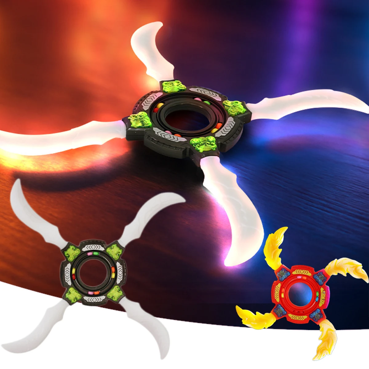 

New Children's Light-Up Spinning Shuriken Relief Relieves Anxiety Halloween Party Propscool Spinning Top Toy Kid's Birthday Gift