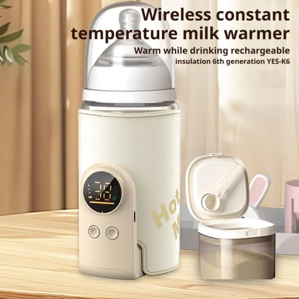 Calentador de leche USB para bebé, calentador de taza para lactancia, portátil, inteligente, Control de temperatura, funda calentadora de botellas, accesorios de viaje al aire libre