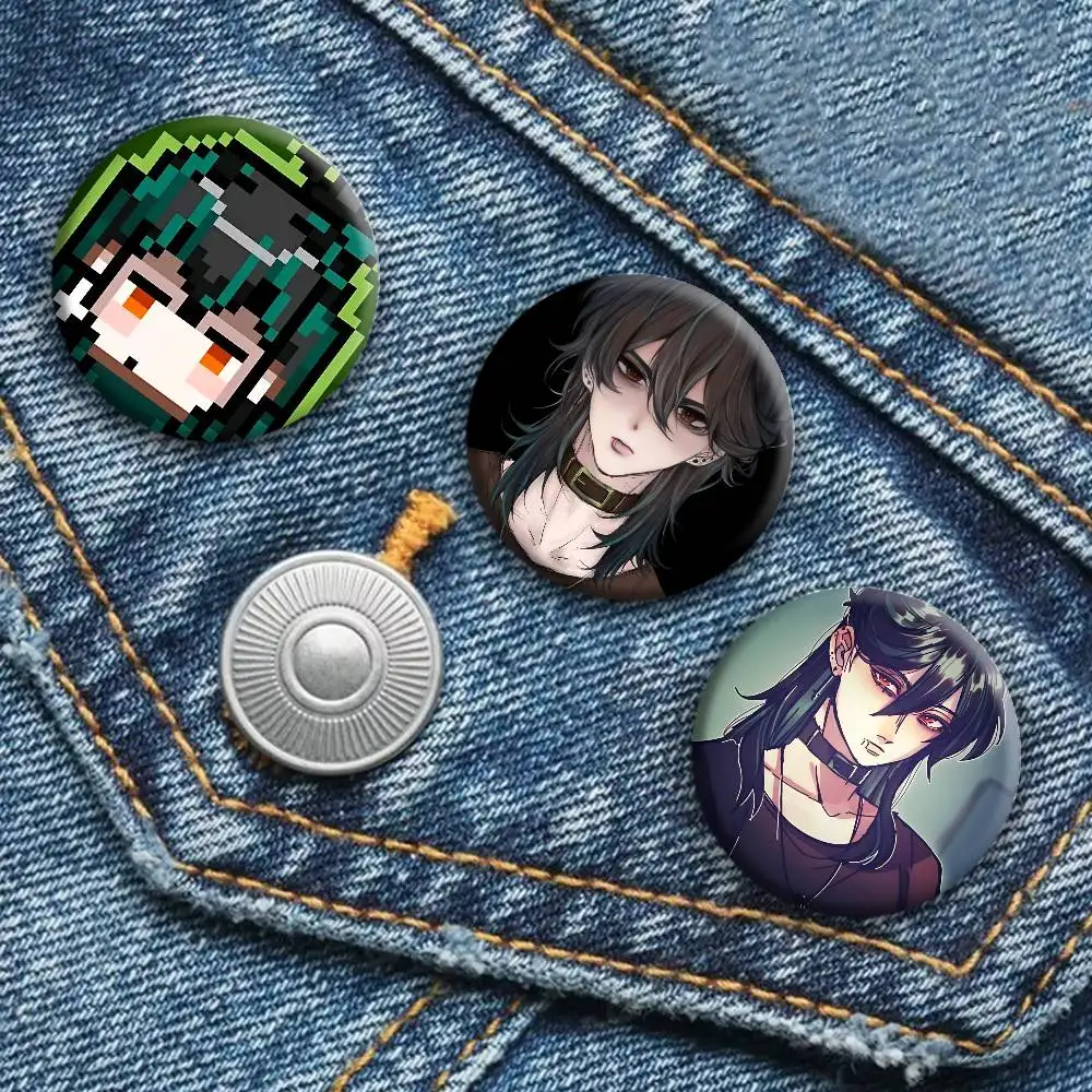 Anime Game The Kid at The Back S Solivan Brugmansia Sol Badges Round  Cartoon Brooch Clothes Backpack Accessories Lapelnd Laserh