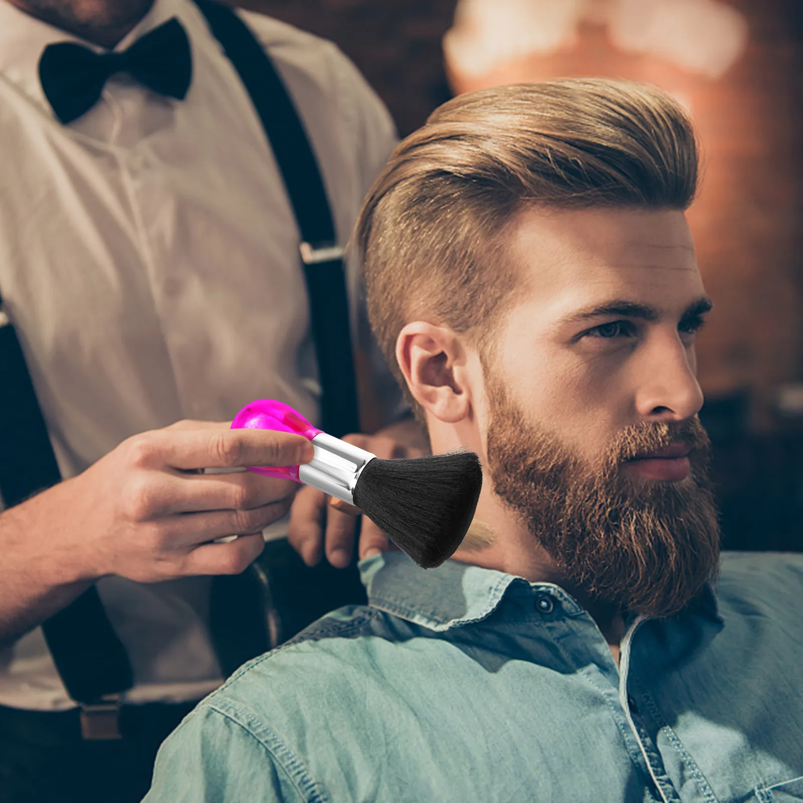 

Профессиональная щетка для чистки волос и удаления пуха с шеи для парикмахеров и стилистов, для удаления обрезков волос, ухода за бородой, принадлежности для салонов и барбершопов