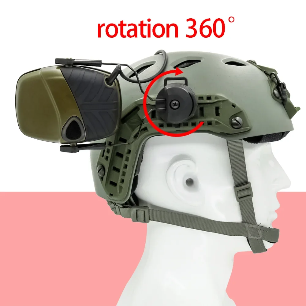 Tactical Headset with ARC Helmet Rail Adapter Noise Canceling Outdoor Hunting Shooting Headset Microphone Kit Comm Earphone