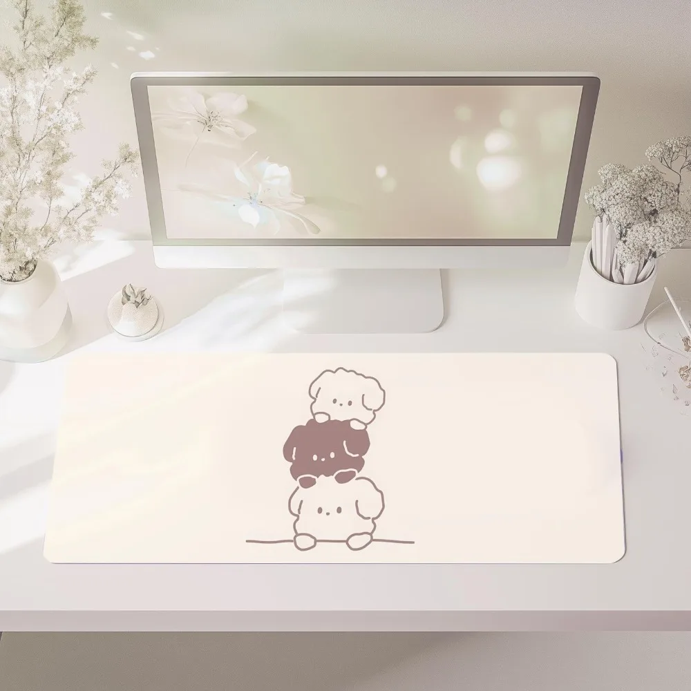 Dog-shaped table mat, cute dog-shaped mouse pad, cozy desktop decoration for PC accessories. Suitable for office and home use