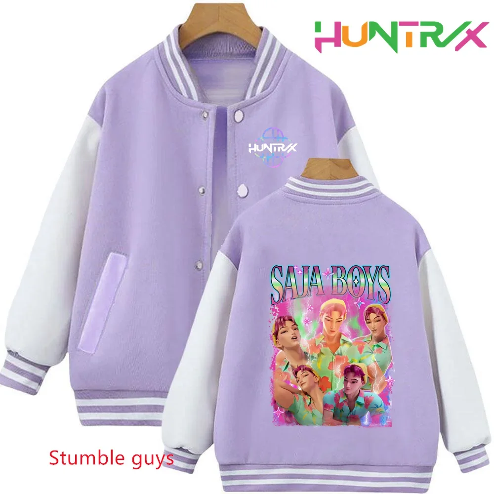 قميص رياضي جديد للأولاد مع طباعة كرتونية Kawaii 3-12 سنة فتاة رداء علوي غير رسمي-K-pop Demon Hunters ملابس البيسبول للأطفال