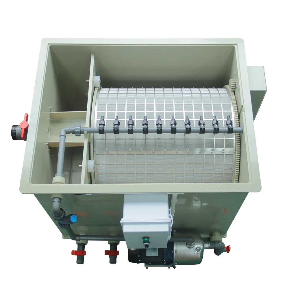 Cowater 13200 Gallon Per Hour Indoor Drum Filter 50 M3/hr Pond Aquaculture Equipment for Small Ponds and Fish Farms