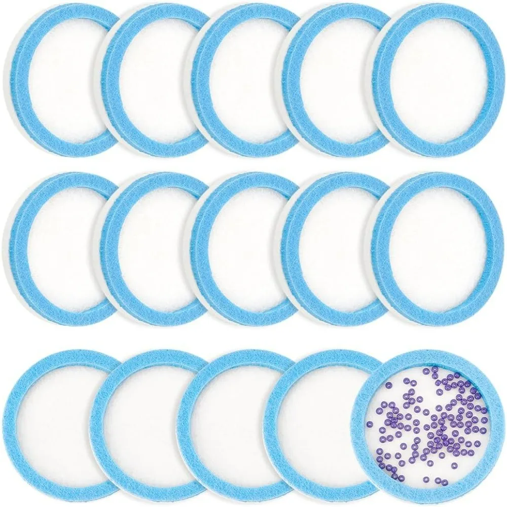 

15Pcs Round Felt Bead Design Board 1.57inch Sky Blue Felt Beading Mat Storage Tray for Jewelry Making Beading Supplies 8mm Thick