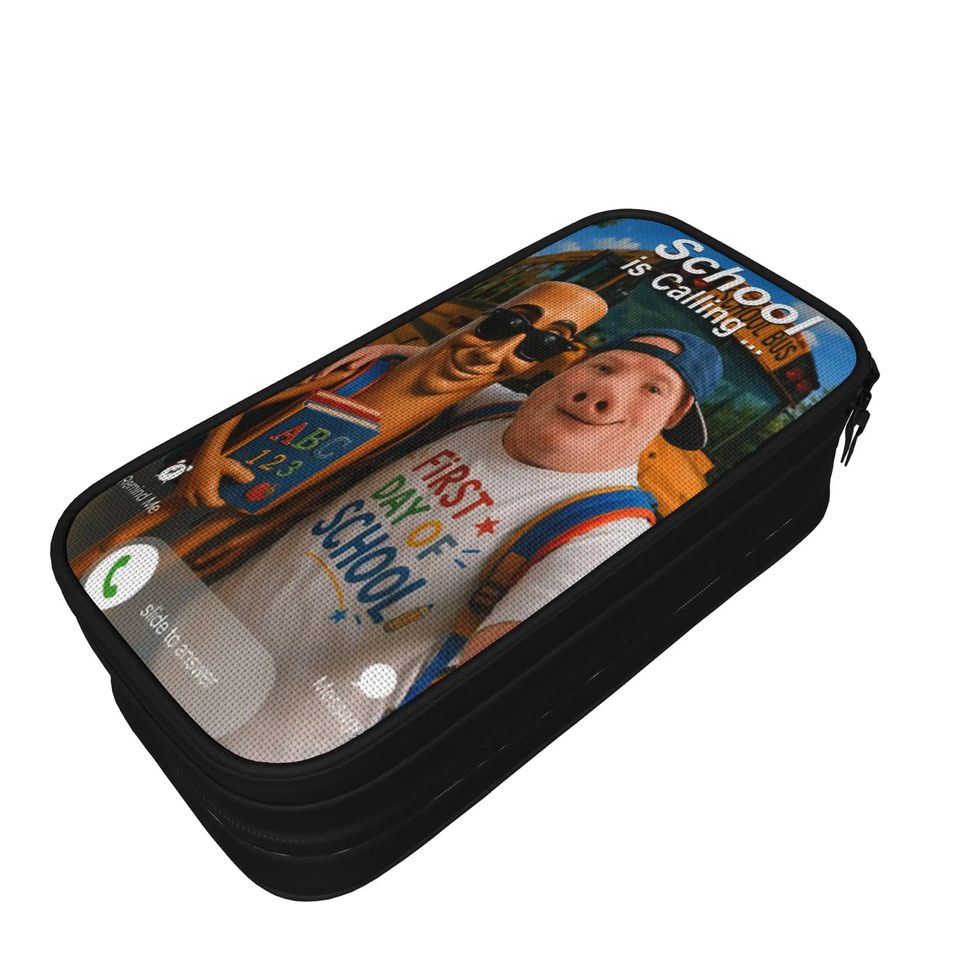 John Pork and Tung Tung Tung Sahur Back to School is Calling Pencil Case Kids Cool Pencil Box Custom Back To School Pencil Cases