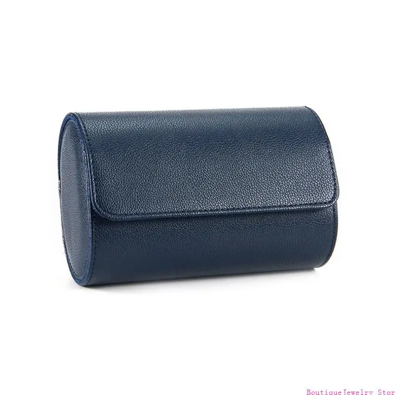 E1PE 1/2/3 Slots Watch Roll Travel for Case Portable Vintage Leather Display Watch Storage Box with Slid in Out Watch Organiz