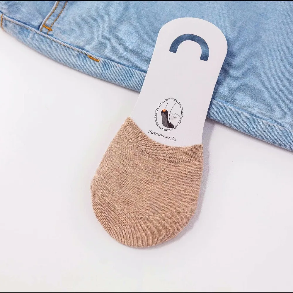 Simple Cotton Forefoot Socks Breathable Casual Half Foot Toe Cover Anti-skid Invisible Split Toe Socks