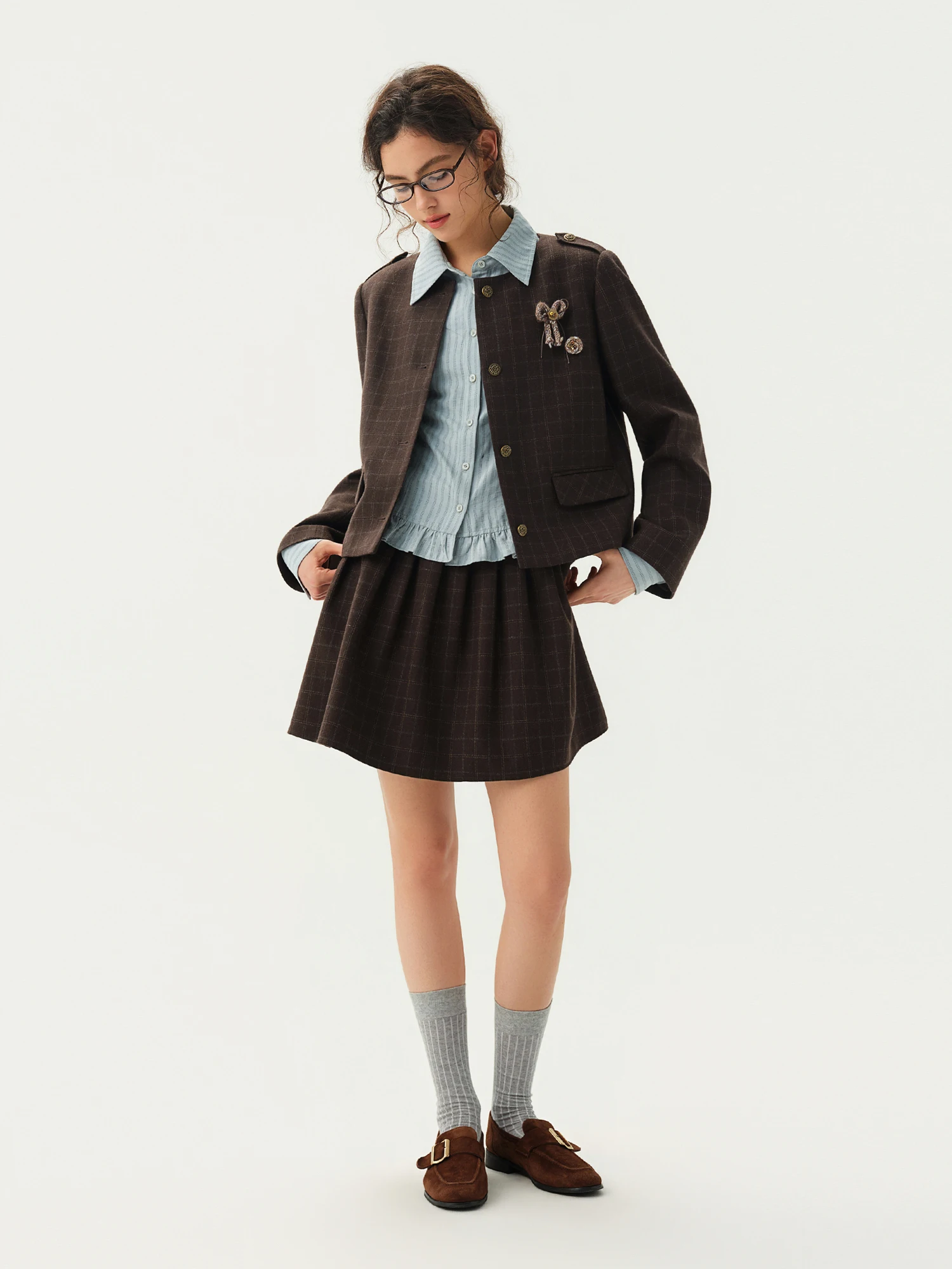 طقم نسائي من قطعتين من DUSHU ب - مراجعة Wool Coat Peacoat وسعره