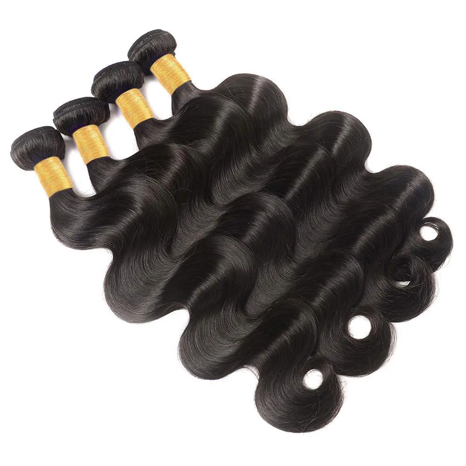 Body Wave Bundles Human Hair Natural Black Color Body Wave Bundle 30 32 34 Inch Grade 12A Brazilian Virgin Remy Hair 3 Bundles image 5