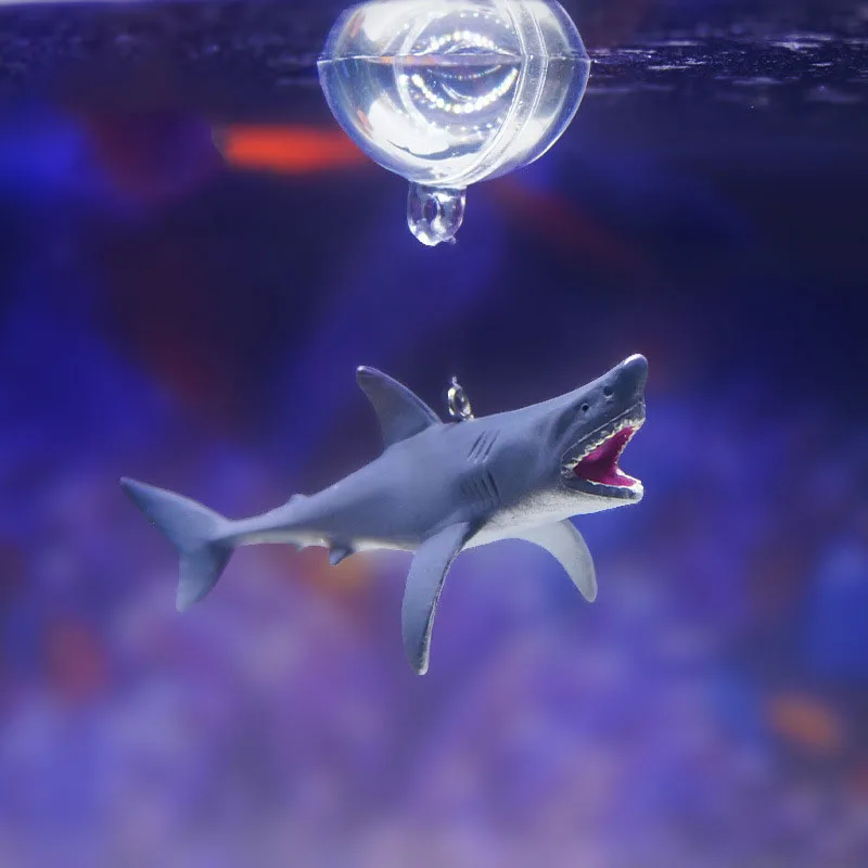 Floating Shark Ornament for Aquarium Decoration Ferocious Great White Shark Figurine Mini Fish Tank Landscape Craft Underwater