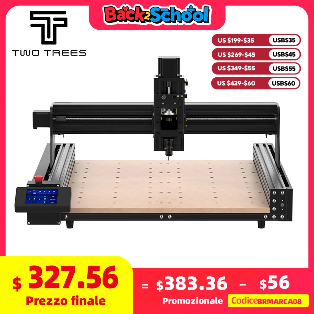

TWOTREES TTC450 CNC Laser Engraver Wood CNC Router Milling Cutting Machine Laser Engraving Machine For Acrylic PCB PVC Metal