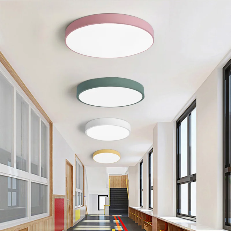 Radar Smart Induction Ceiling Light Simple Round Macaron LED Ceiling Lamp For Living Room Dining Stairs Balcony Porch Decoration