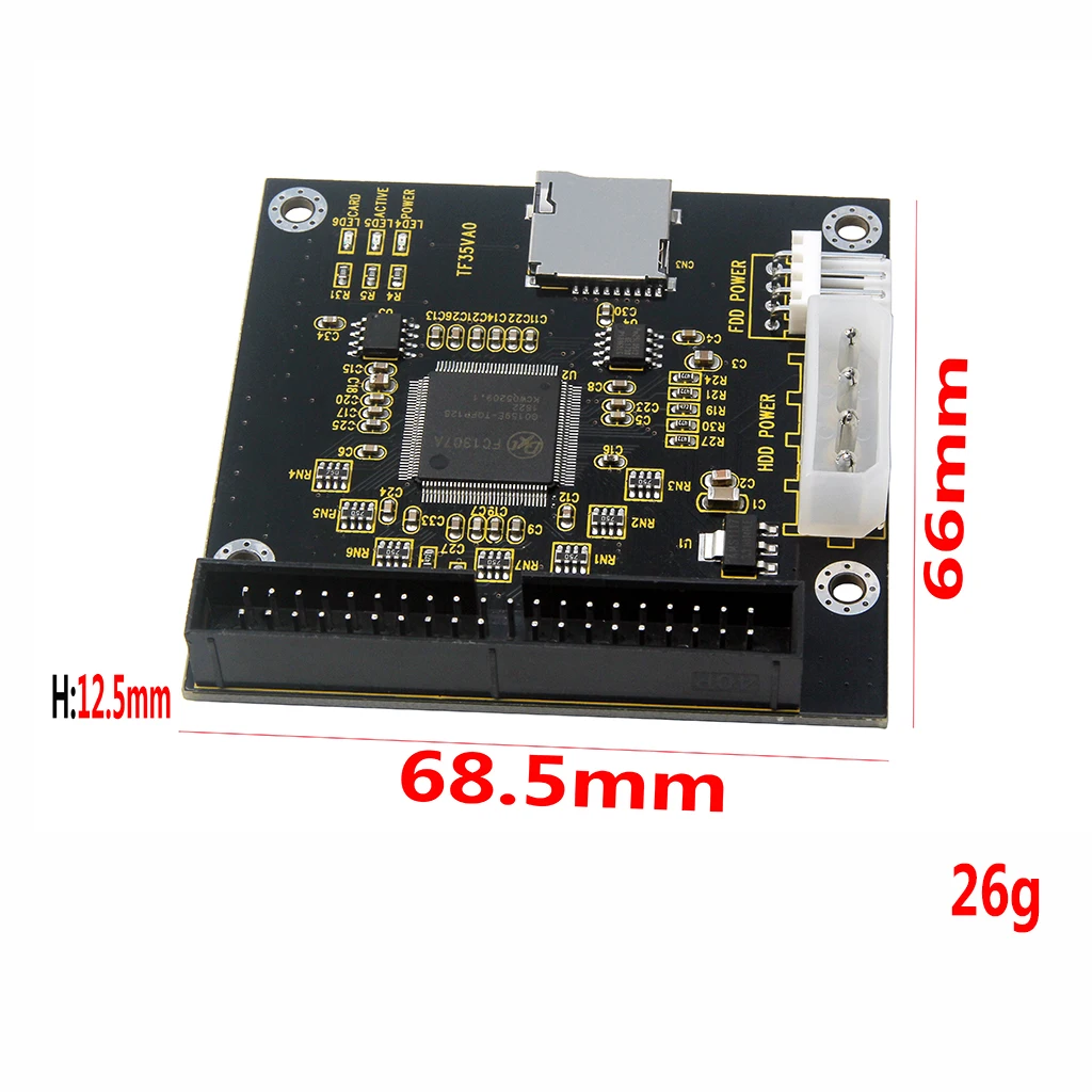 TF MICRO SD إلى IDE3.5 40 Pin القرص محرك لوح مهايئ الناهض بطاقة القدرة يدعم 512GB SDXD بطاقة ATA IDE لأجهزة الكمبيوتر المحمول