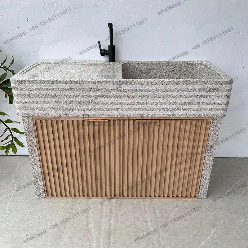 Yard stone wash basin outdoor integrated countertop marble outdoor garden laundry pool