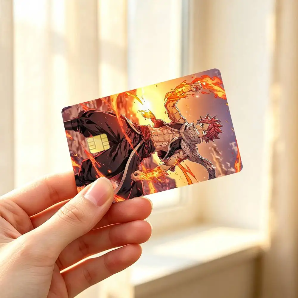 Fairy Tail Natsu Dragneel Credit Card HD Stickers Premium matte film effectively prevents fingerprints and daily abrasion.