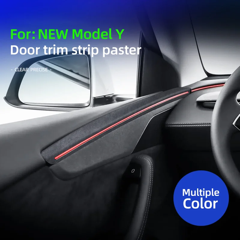 

For Tesla Model Y 2025 Juniper Launch Performance Super Suede Car Door Panel LED Light Decorative Strips Auto Accessories