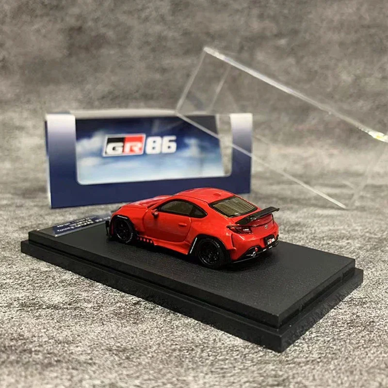 Fuji 1:64 Model mobil Pandem GR86 roket kelinci paduan Die-Cast kendaraan-merah