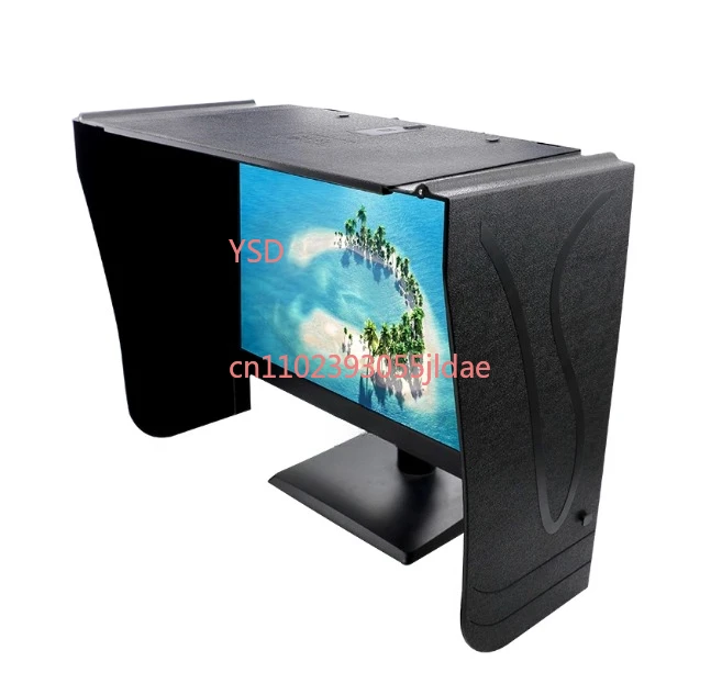 

Desktop computer monitor light shield, light blocking panel for 17-27 inch screens with adjustable width.