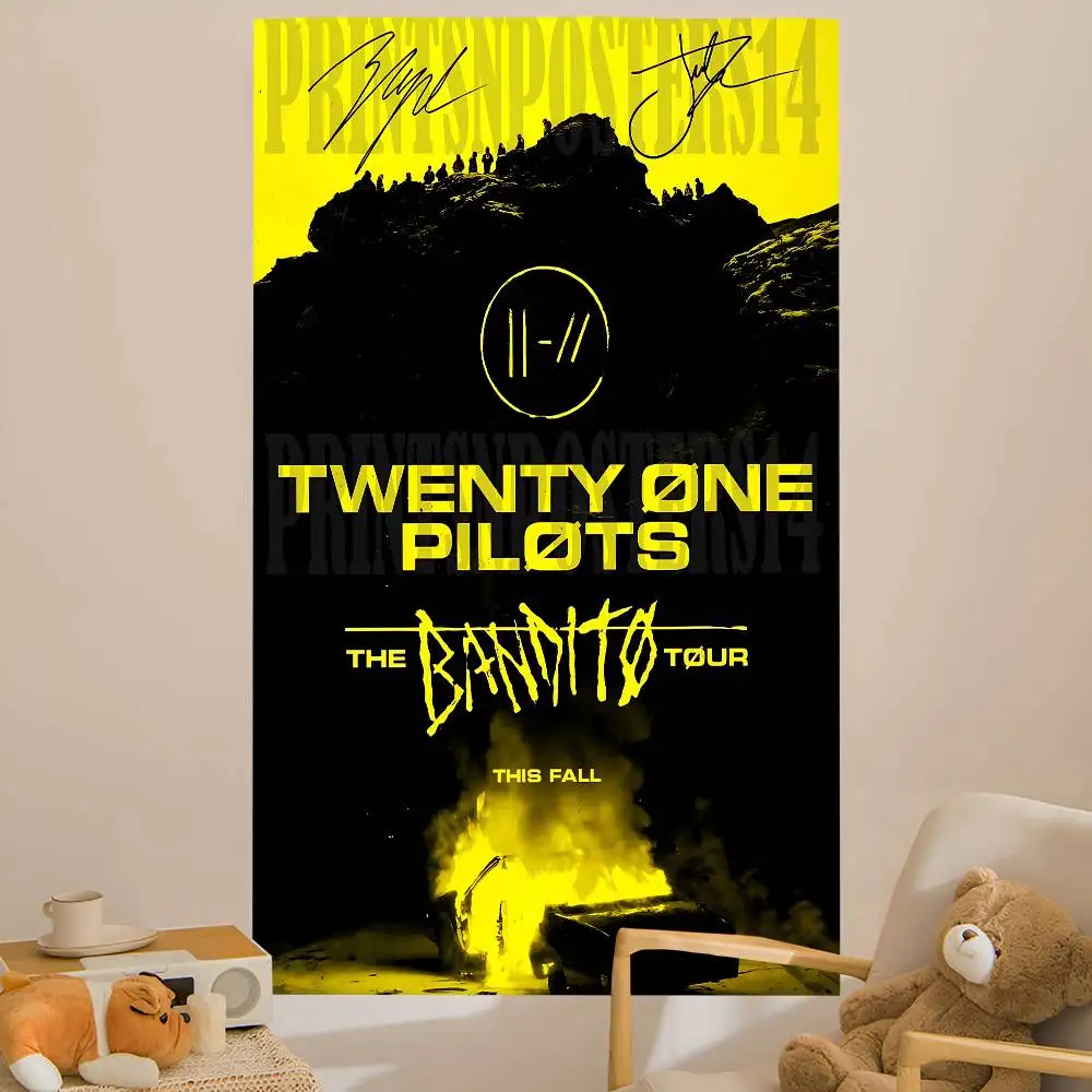 T-Twenty One P-Pilots band Printed Large Wall Tapestry Wall Hanging Decoration Household Decor Blanket