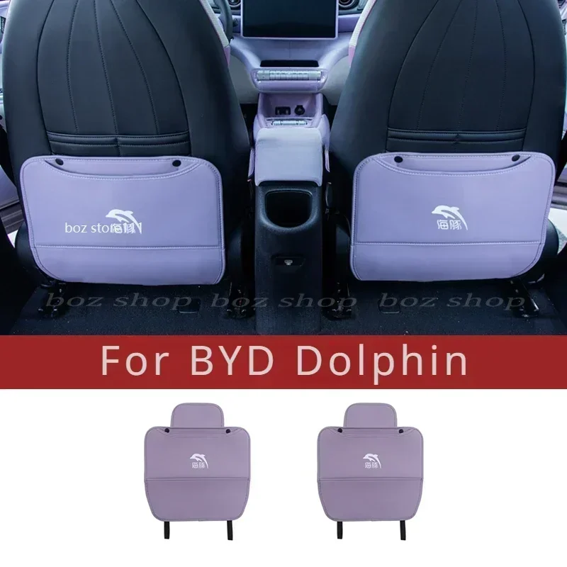 

Car Seat Back Anti-kick Pad Rear Child Rear Seat Storage Bags For BYD Dolphin ATTO 1 Back Protection Mat Interior Accessories