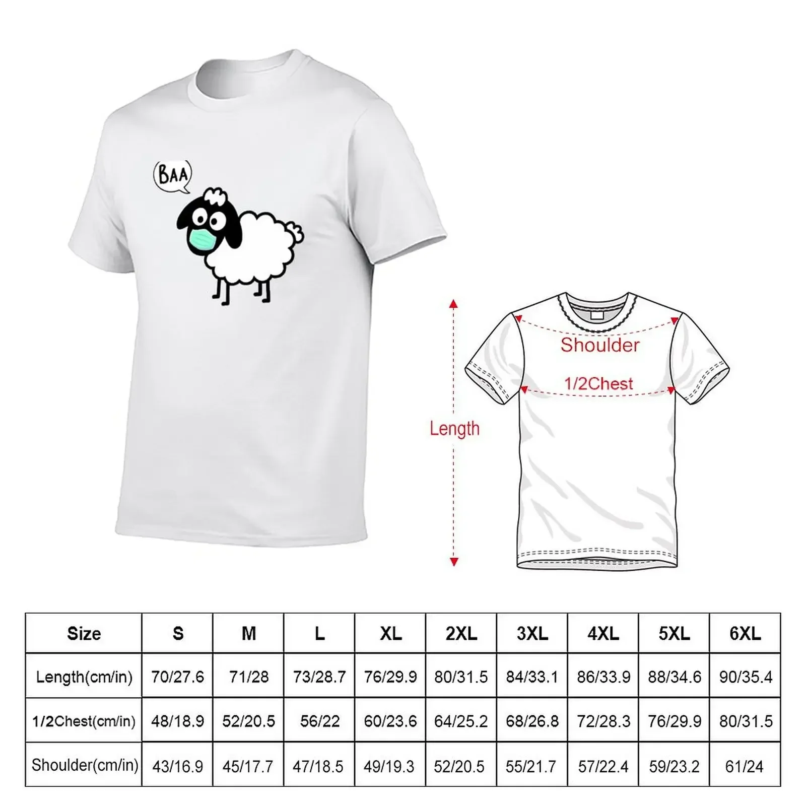 Sheeple follow me - just not too close - cute & funny sheep medical mask art - Baa T-Shirt plus size tops funny t shirts for men