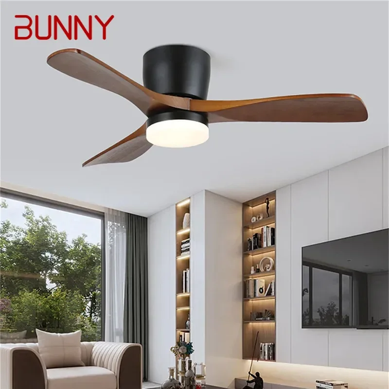 BUNNY Modern Fan Light  Luxury Living Room Restaurant Bedroom Children's Room LED Ceiling Fan Light Remote Electric Fan Light