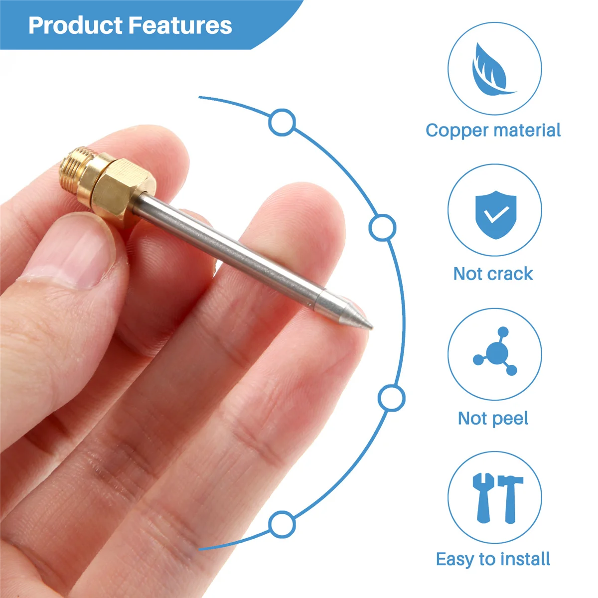 A93P 510 Interface Soldering Iron Tip Mini Portable USB Soldering Iron Tip Welding Rework Accessories, Pointed