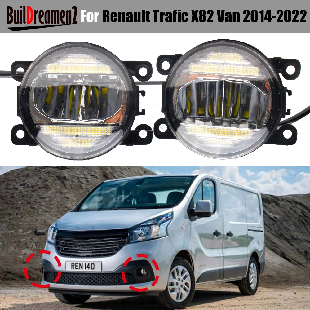 

2 Pieces 30W Car H11 LED Fog Light with Daytime Running Lamp DRL Function For Renault Trafic X82 Van 2014-2022