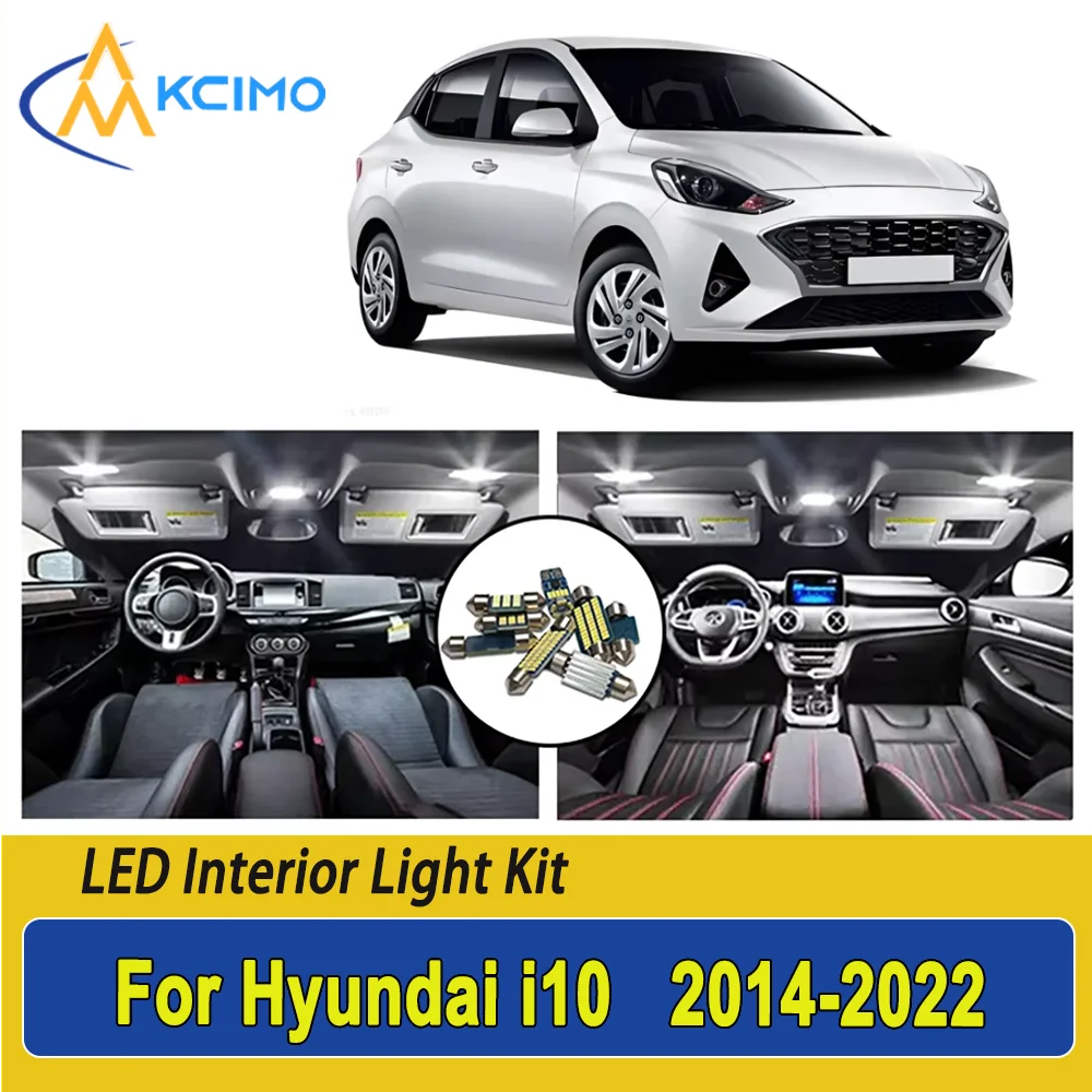 

Новая лампочка для Hyundai i10 (2014-2022) Премиум Яркий светодиодный внутренний купол Карта багажника Комплект автомобильных светодиодных ламп Автомобильные светодиодные фонари