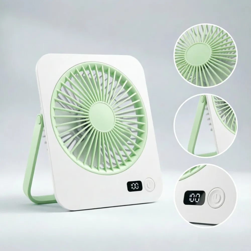 

1pc Mini Foldable Desk Fan - USB Rechargeable Ultra-Quiet Personal Cooling Fan with Adjustable 180° Stand, Portable Small Table Fan for Office, Home, Bedroom, Travel, Dormitory