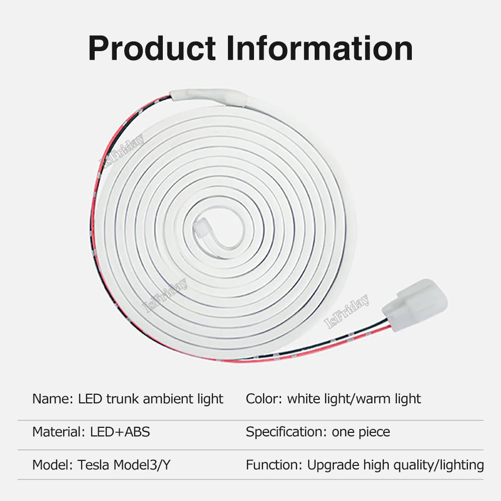 Luz LED para maletero trasero de Tesla modelo 3 + Highland 2024, luces de decoración Interior, accesorios impermeables