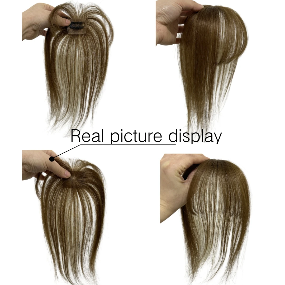 360° Clip In Bangs 100% Real Human Hair Fringe Hairpiece Wispy Air Bangs Hair Extensions for Women Daily Use Hair Accessories