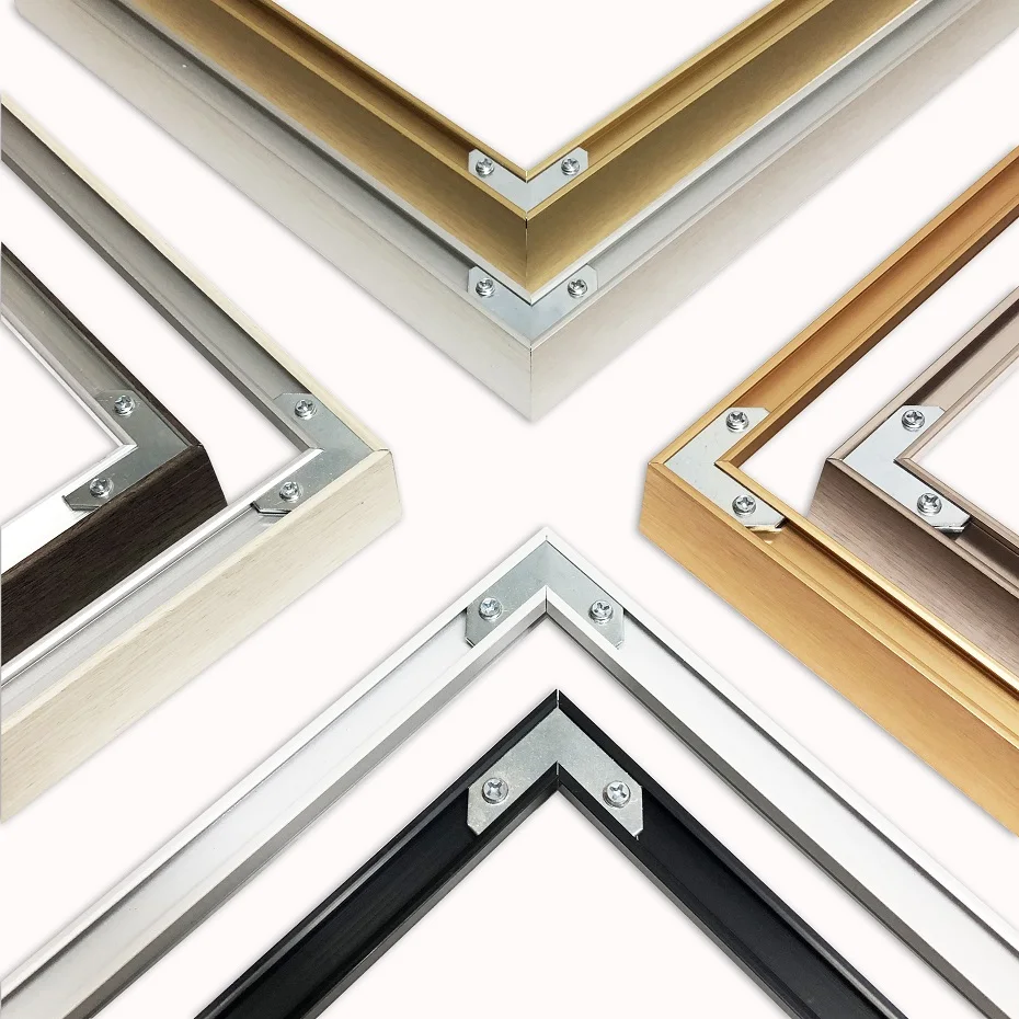 

DIY Metal Aluminum Outer Frame & Wooden Inner Frame Canvas Prints Painting DIY Frame Kit Multi-color for Home Decoration
