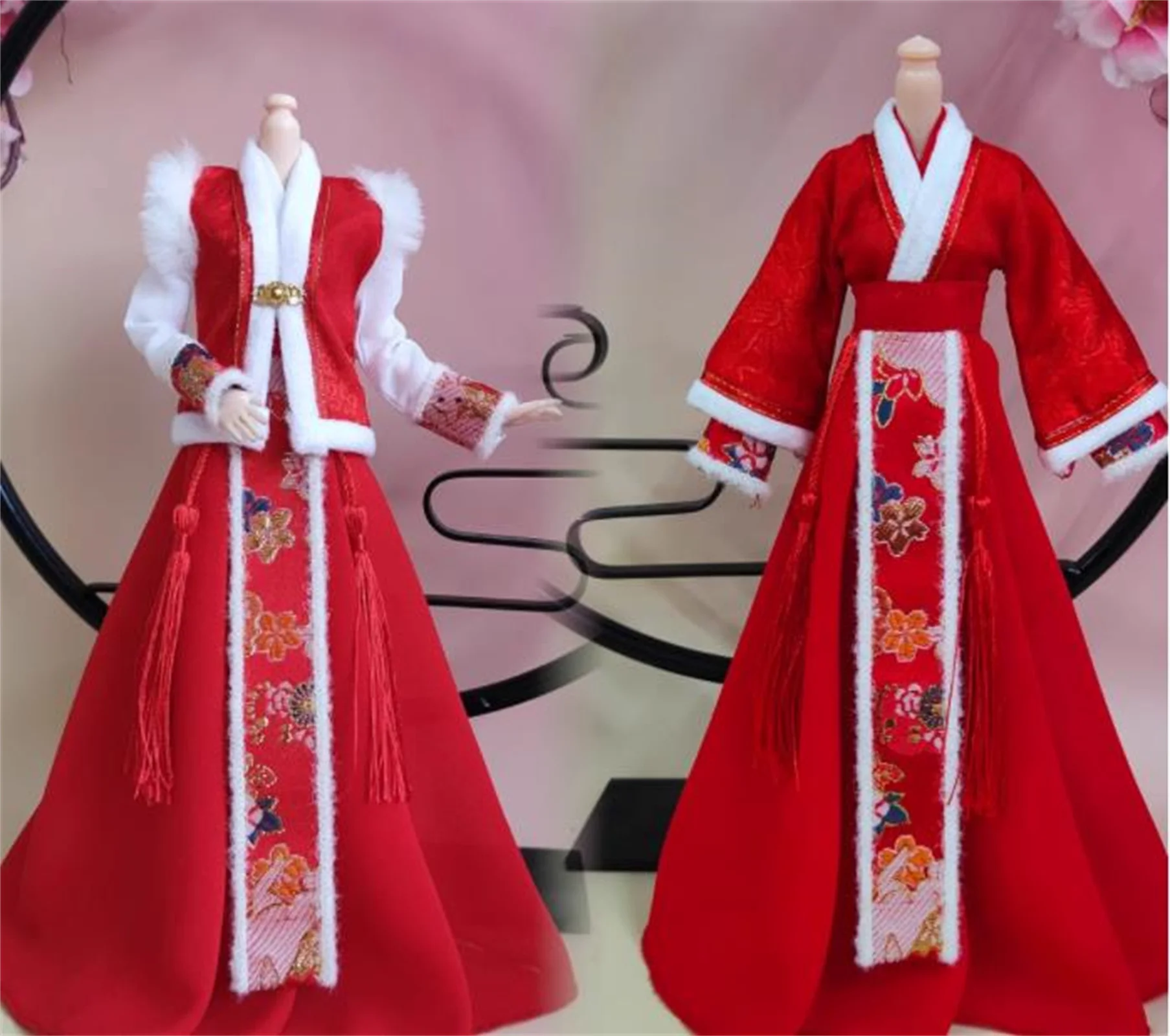 

1/6 женский халат Hanfu, длинное платье, древний наряд, платье, одежда розового/красного/фиолетового костюма, модель для 12-дюймовых экшн-фигурок, игрушки