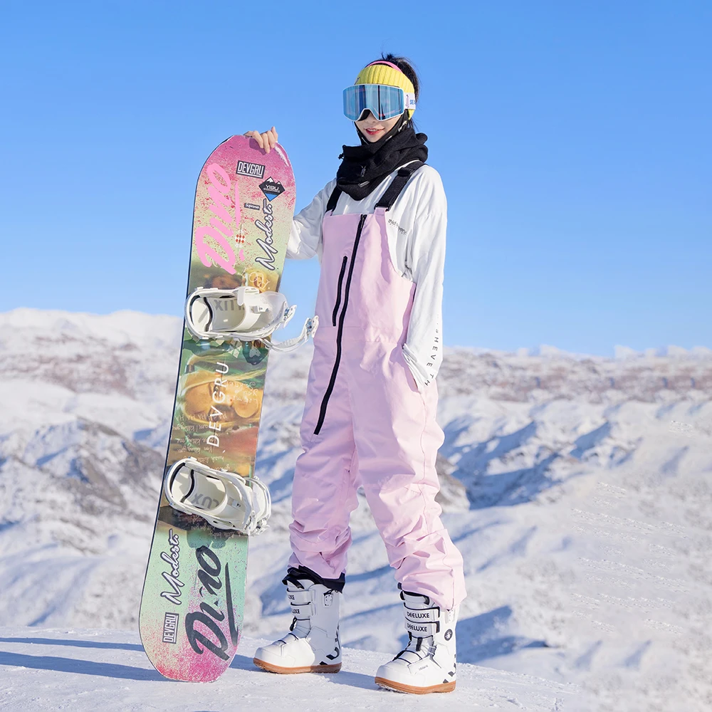 Pantalones de esquí de invierno para hombres y mujeres, monos de esquí, deportes al aire libre, pantalones cálidos impermeables a prueba de viento,