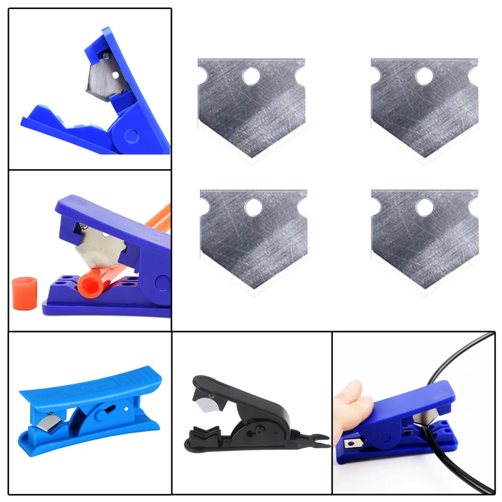 4Pcs Stainless Steel Tube Cutter Blade Replacement For PVC PE PU PA Hose Pipe Cutting Tool 19x19mm Silver