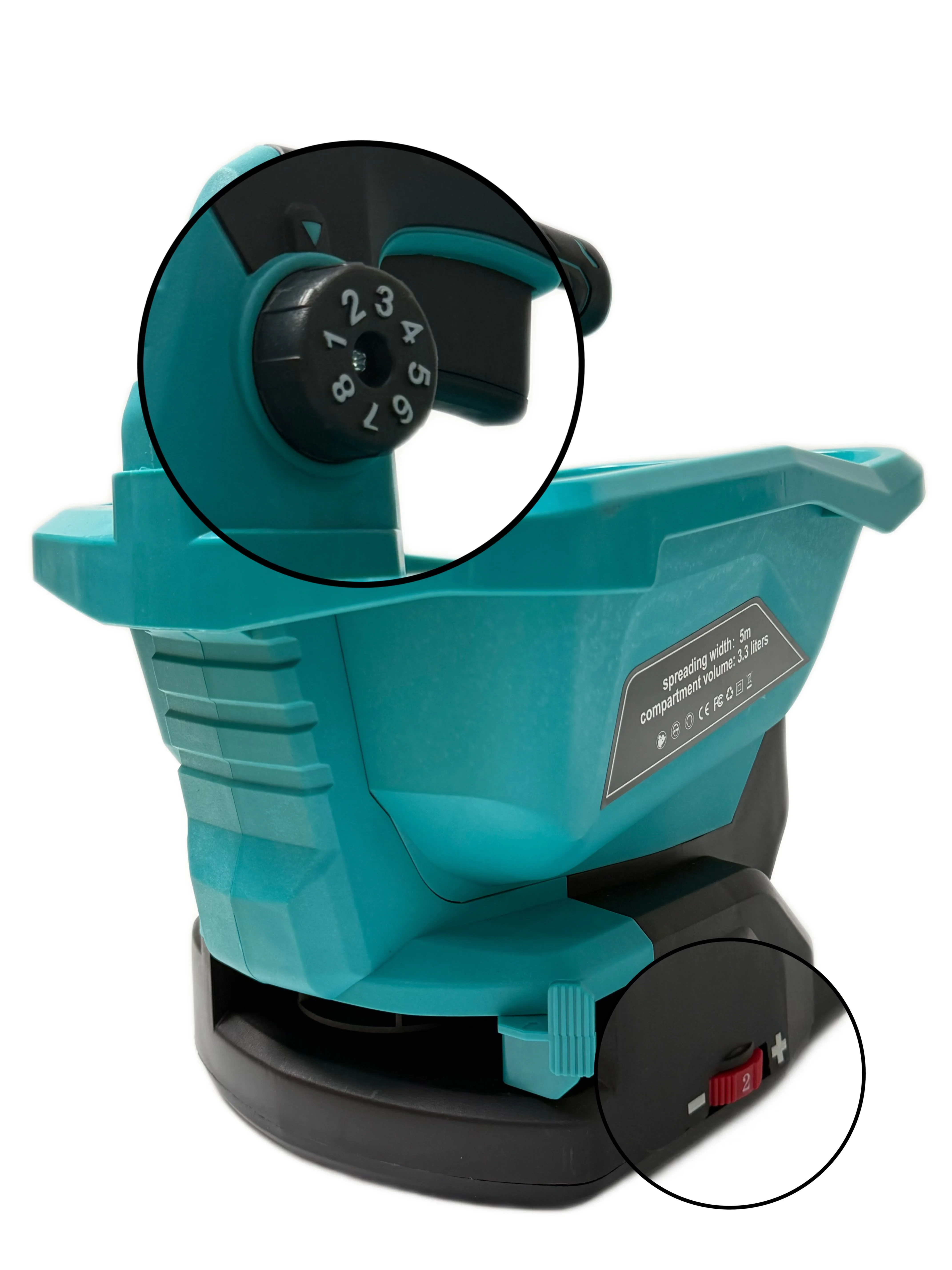 مفرشة بذور كهربائية لاسلكية 18 فولت 3.3 لتر - كفاءة عالية للمنزل والحديقة وبذر المزرعة