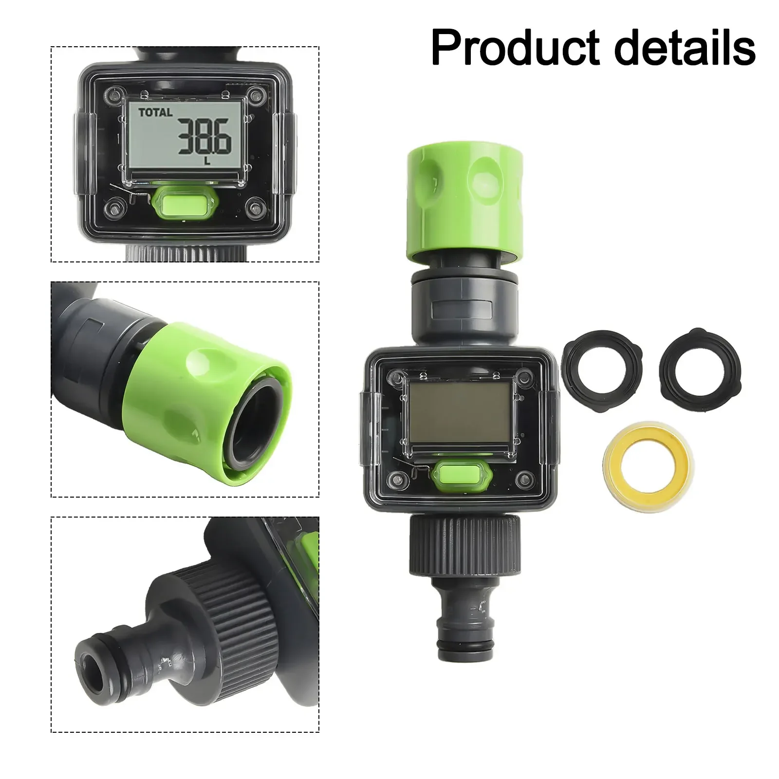 Car Washing Watering Activities Color Green Water Flow Sensor Flow Measurement Total Water Consumption Measurement