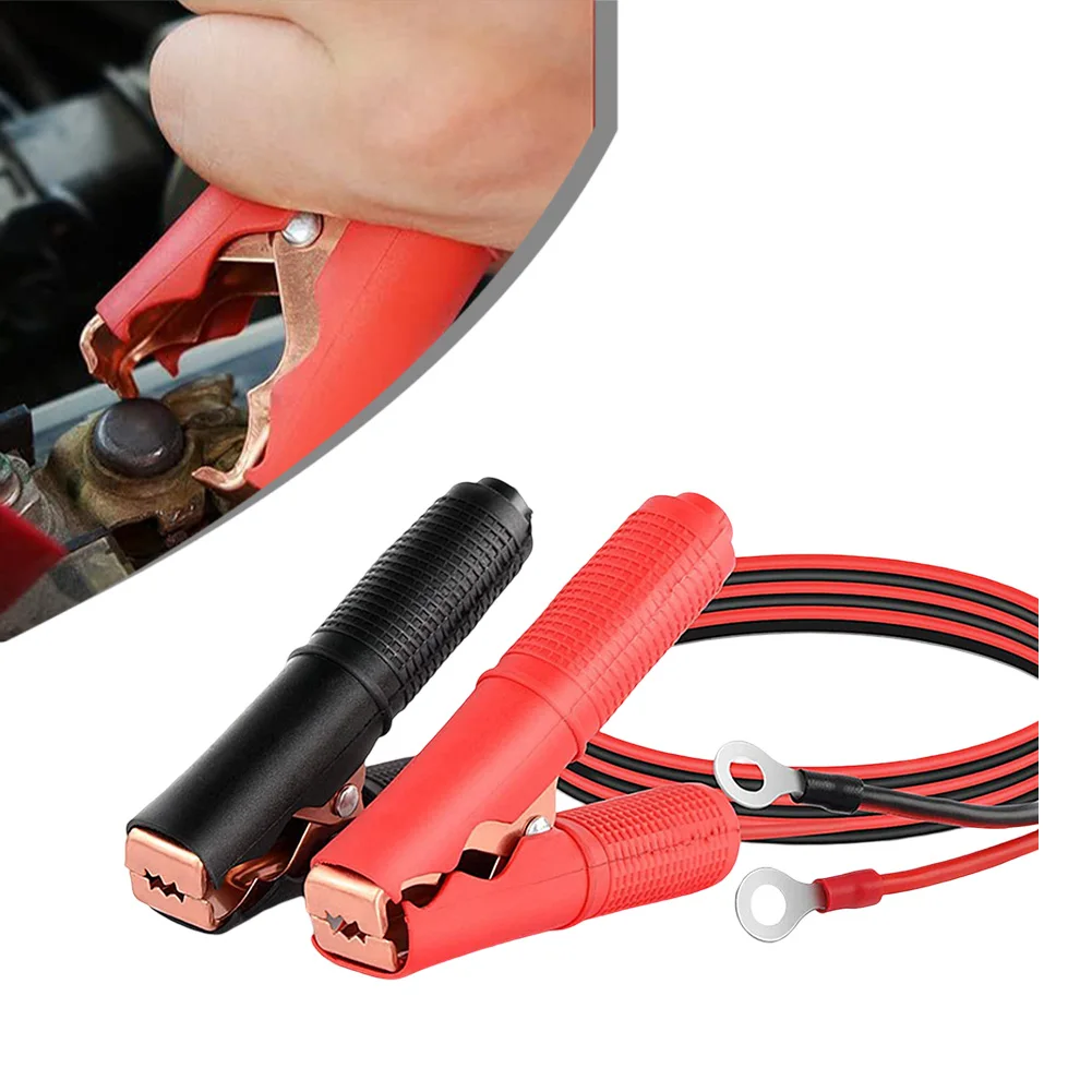 2Pcs 30A Fuse Battery For Alligator Clip For Car Extension Cord Quick Release Adapter Copper Wire Cable Battery Clamp