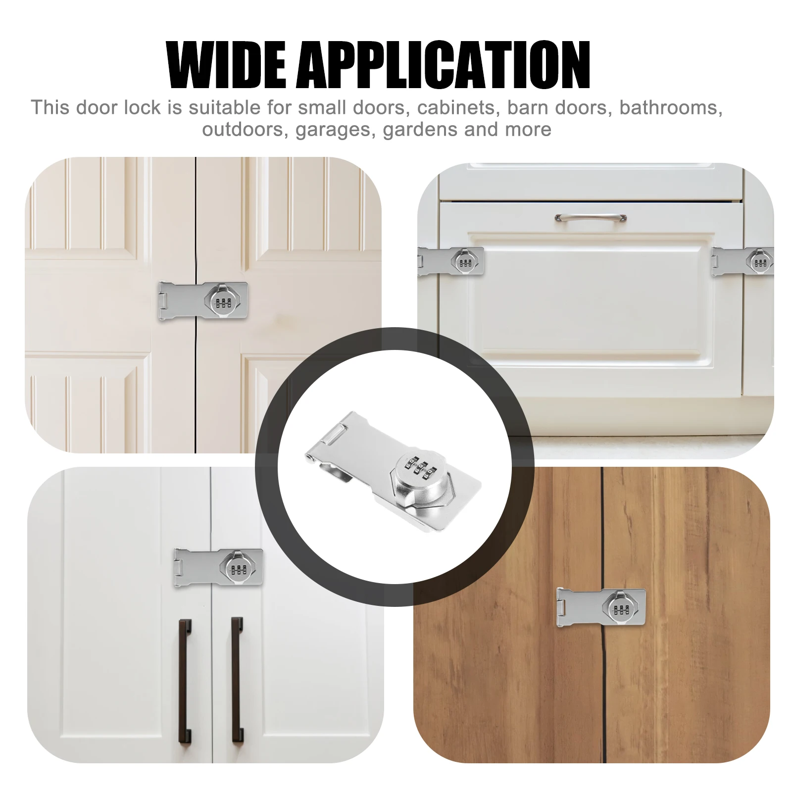 

Premium Mechanical Password Lock Rotary Hasp Door Latch Durable Metal Security Lock Outdoor Indoor Garage Barn Door Latch