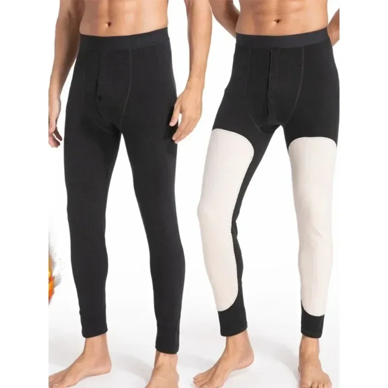 

Men's Thick Knee Pads Warm Windproof Breathable Thick Wool Leggings Autumn Winter Slim Fit Comfortable Cold Proof Warm Pants