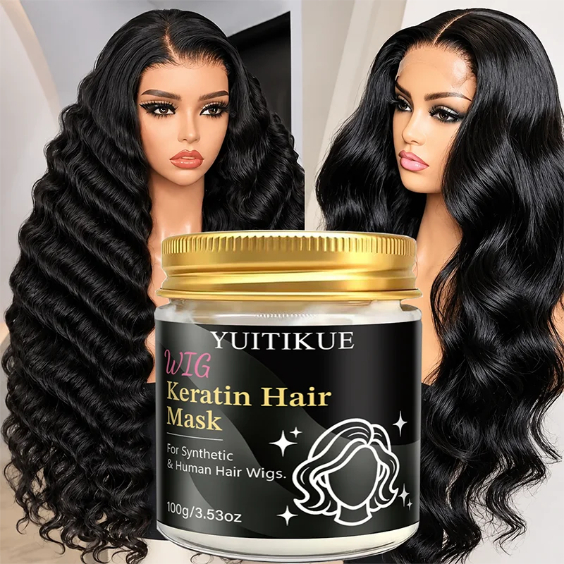 YUITIKUE Wig Keratin Hair Mask 100g 3.53 oz for Synthetic and Human Hair Wigs Deep Conditioning Moisturizing Care