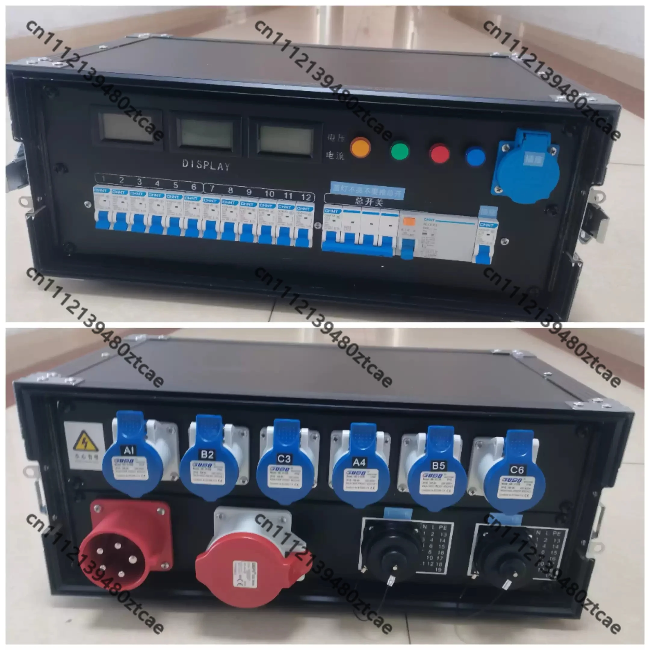 Stage LED Large Screen Lighting Audio Power Distribution Through Box Output Cabinet 19 Core Industrial Socket Power Case