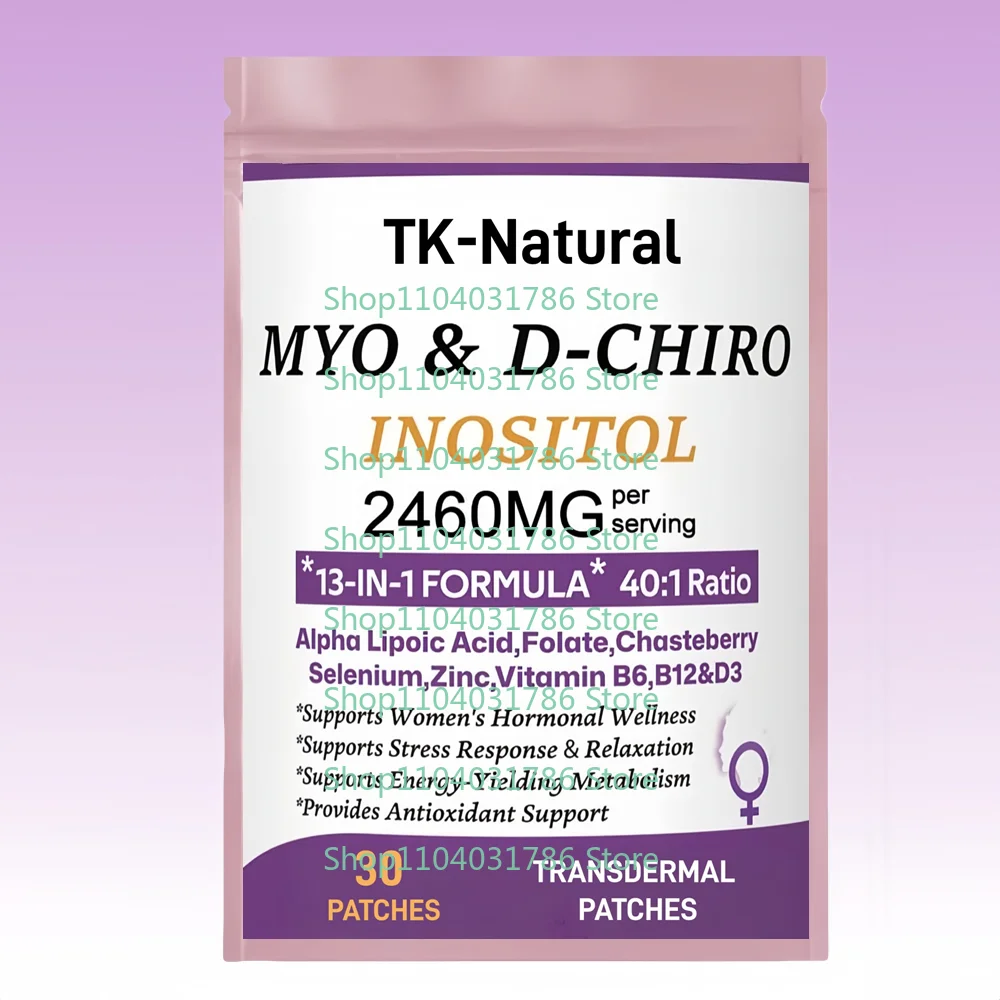 

30 пластырей Myo Inositol & D-Chiro Inositol Transdermal Patches для женщин PCOS, шестиугольный баланс, остальное здоровье и поддержка велосипеда