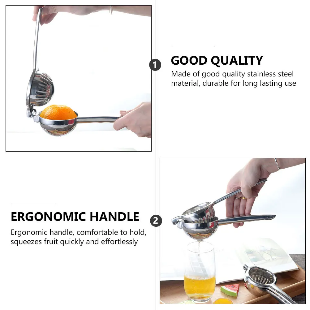 

1pc Manual Fruit Squeezer Stainless Steel Handheld Lemon Juicer For Grape Juice Kitchen Bar Tool Ergonomic Design