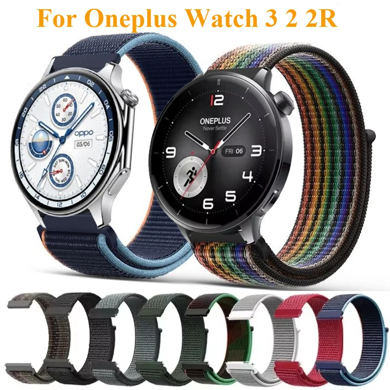 Boucle en nylon 22mm 18mm pour montre Oneplus 3 43mm, bracelet de sport pour montre Oneplus 3 2 2R/Oppo Watch 46mm/X X2/X2 Mini/Oneplus Lite