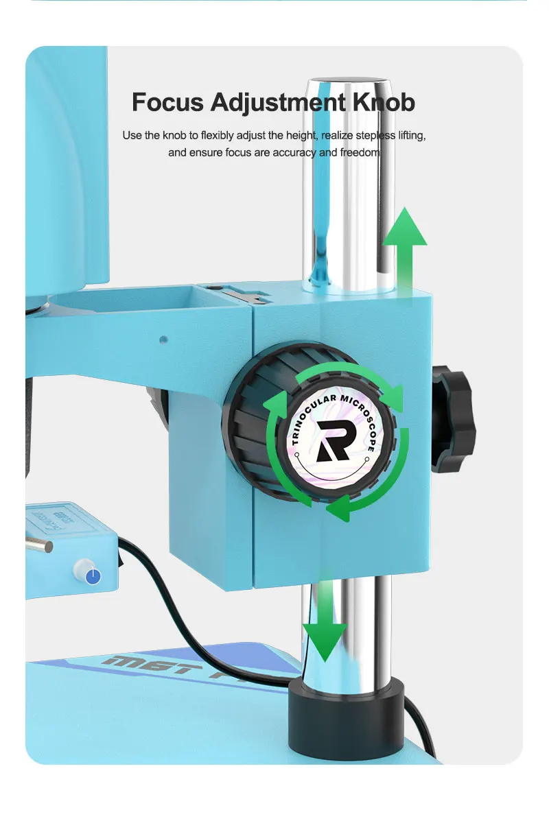 RL-M6T Pro-B11Trinocular HD กล้องจุลทรรศน์สเตอริโอ 6.5 ~ 65 ต่อเนื่องซูม,หัวหมุน Mobile PCB Repair Station,CTV Adapter Series แบบเป็นทางการ